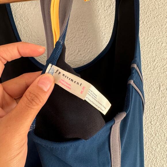 Free People movement Bodysuit Womens medium Navy Delta Activewear - Picture 8 of 9